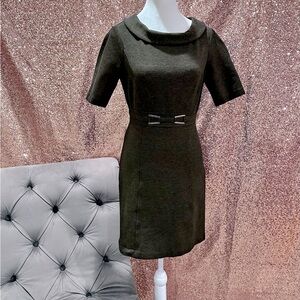 White House Black Market Size 00 Gray Peter Pan Collar Stretch Pencil Dress